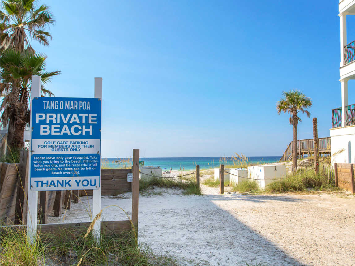 Entrance to our private beach that&rsquo;s only 75 feet from the porch. Not crowded