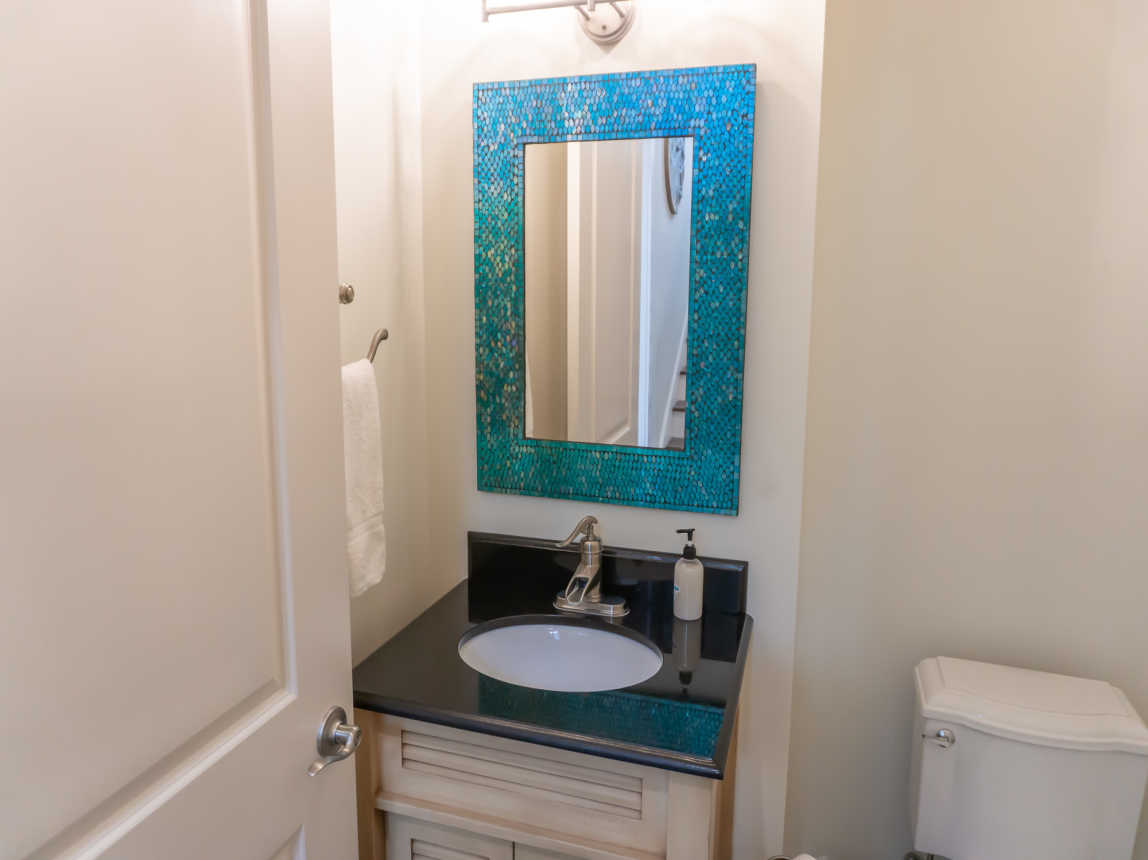 Powder room off the kitchen.