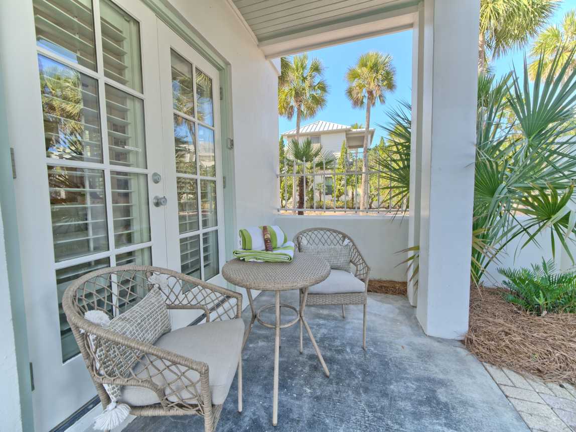 short stroll to beach and heated pool