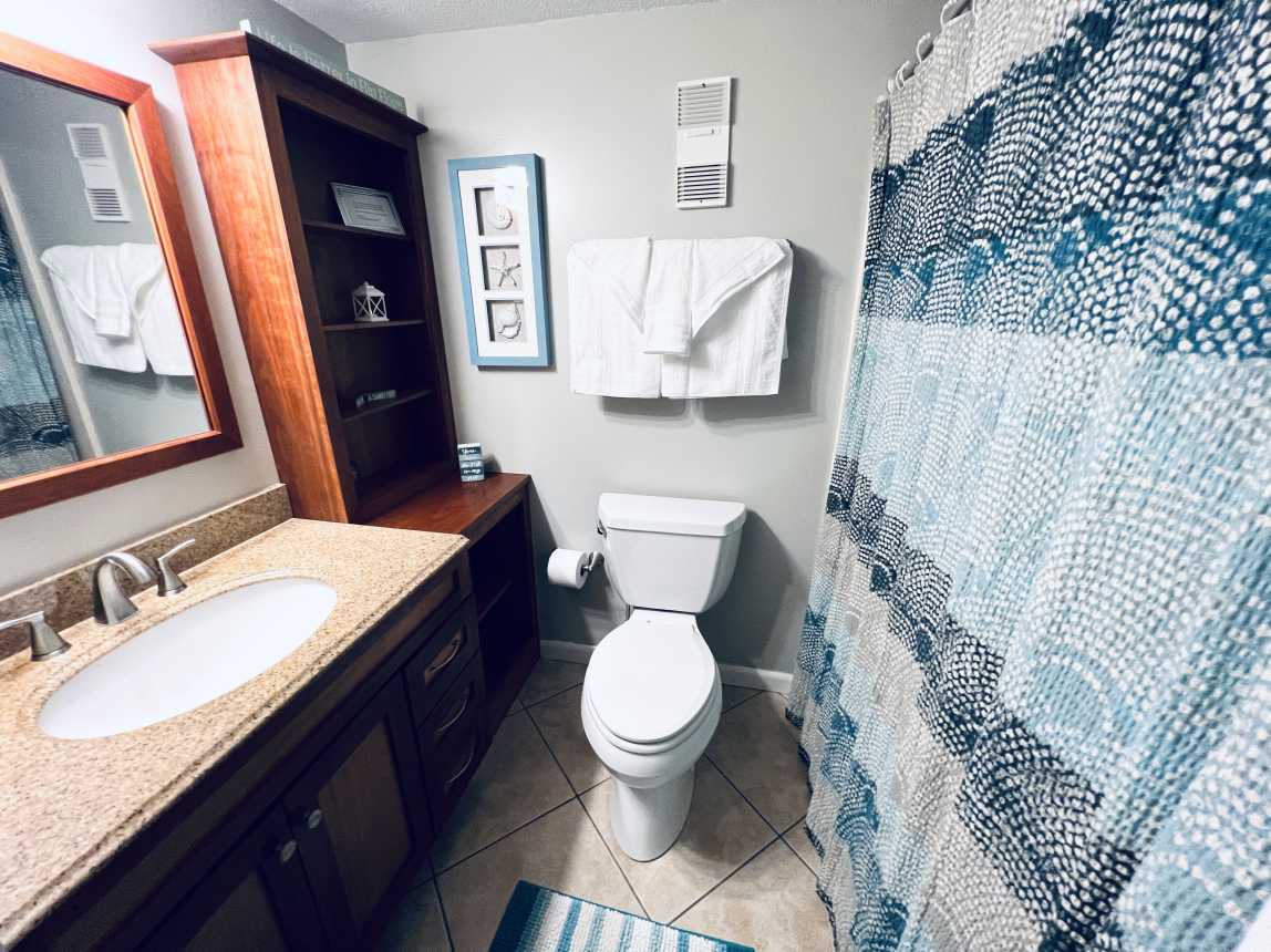 Ensuite Bath with Tub &amp; Shower off the Primary King Bedroom.