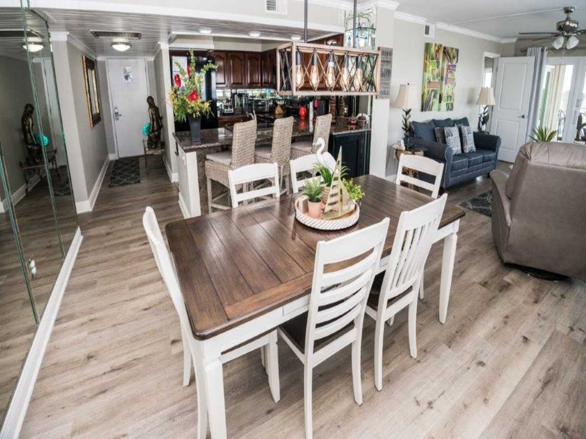 Kitchen and Dining with Gulf Views