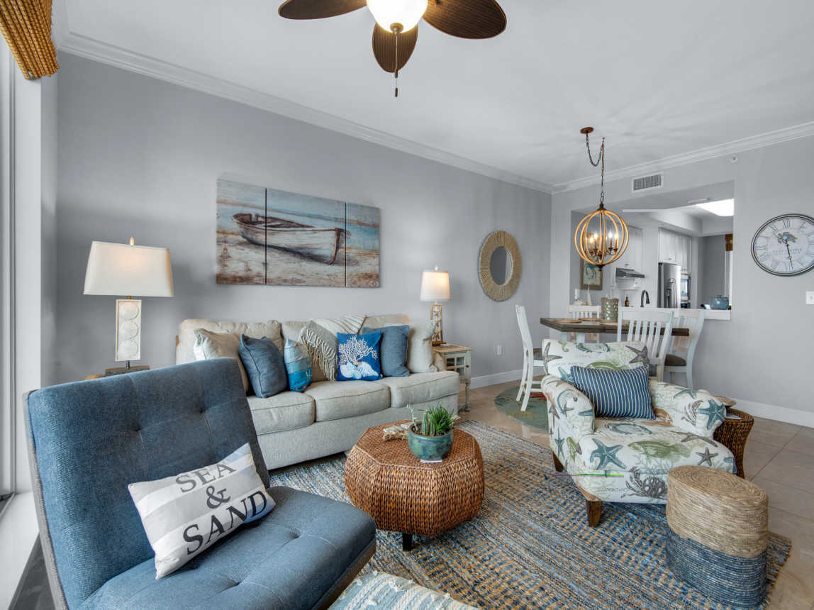 Coastal blues and grays, nice and cozy and crisp