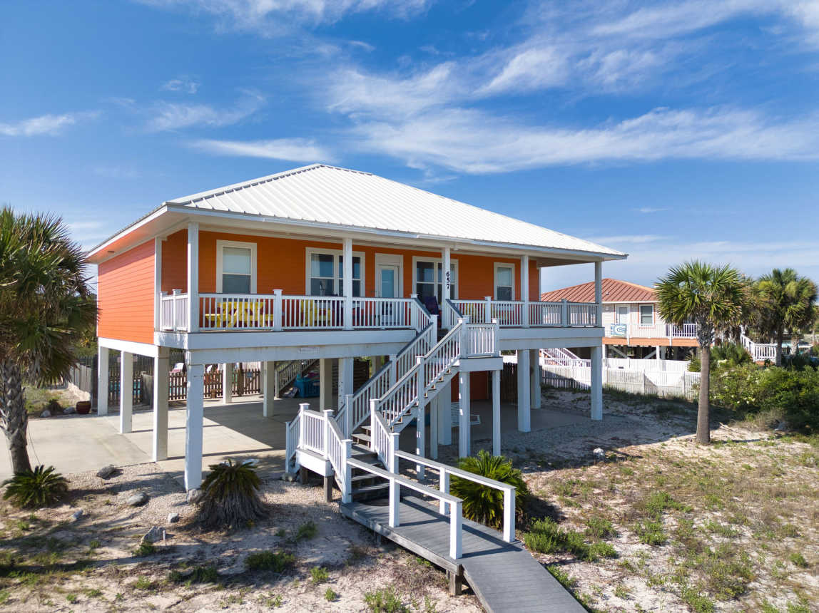 Front of home facing the beach