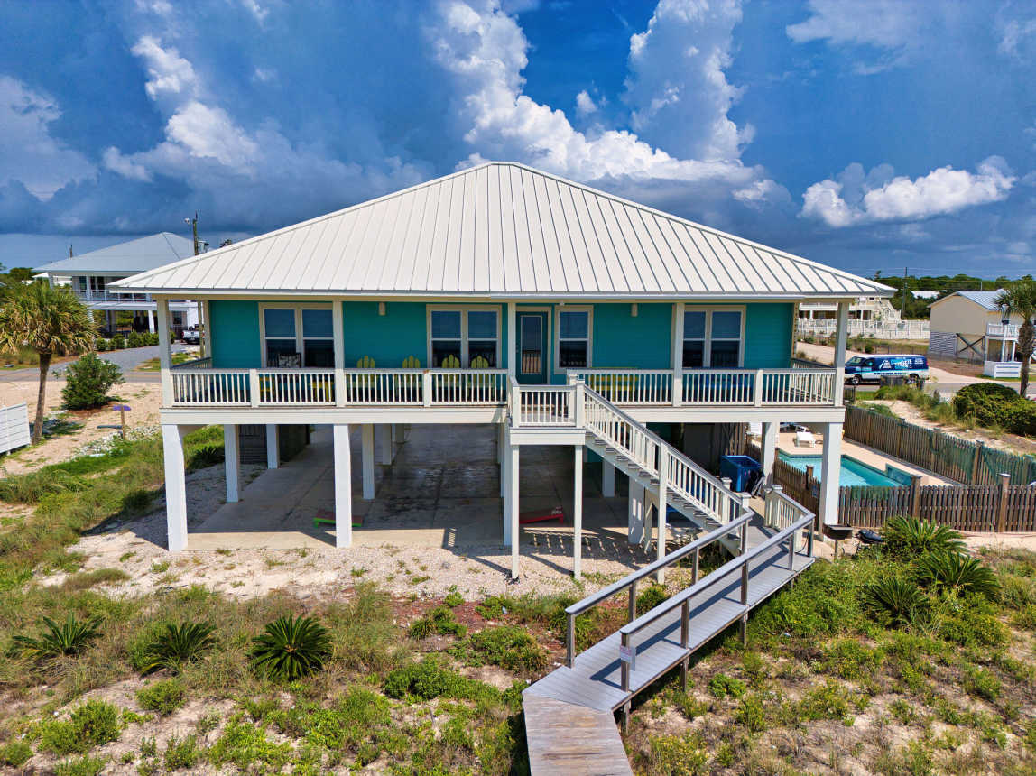 Front of home facing the beach