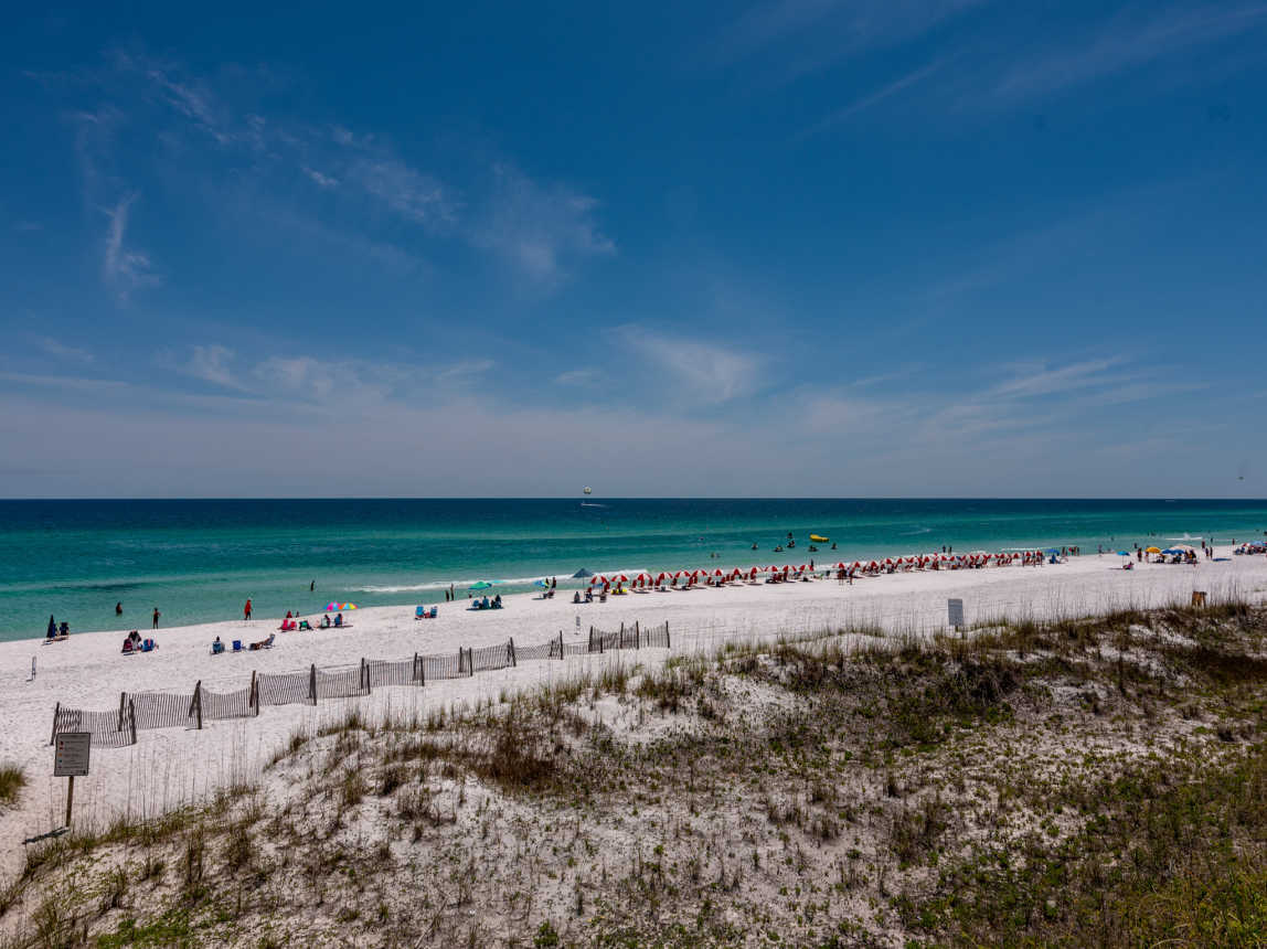 Miramar Beach across the street