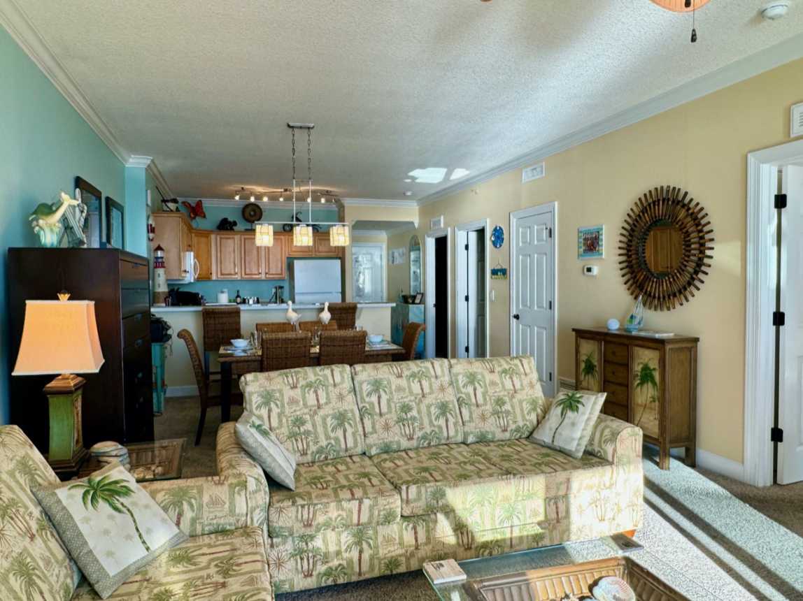 Living, dining, kitchen areas