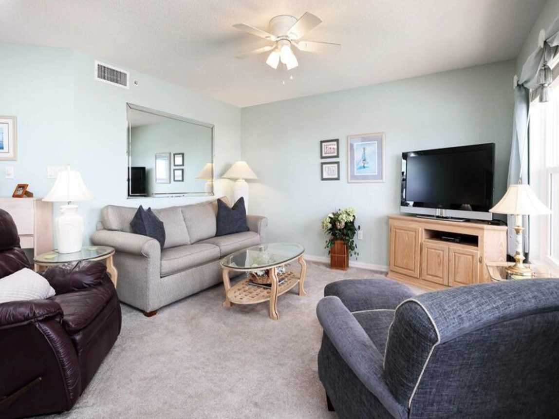 Living Room View - 
Islander Beach Resort, Unit 2005, Okaloosa Island, Fort Walton Beach Vacation Rentals