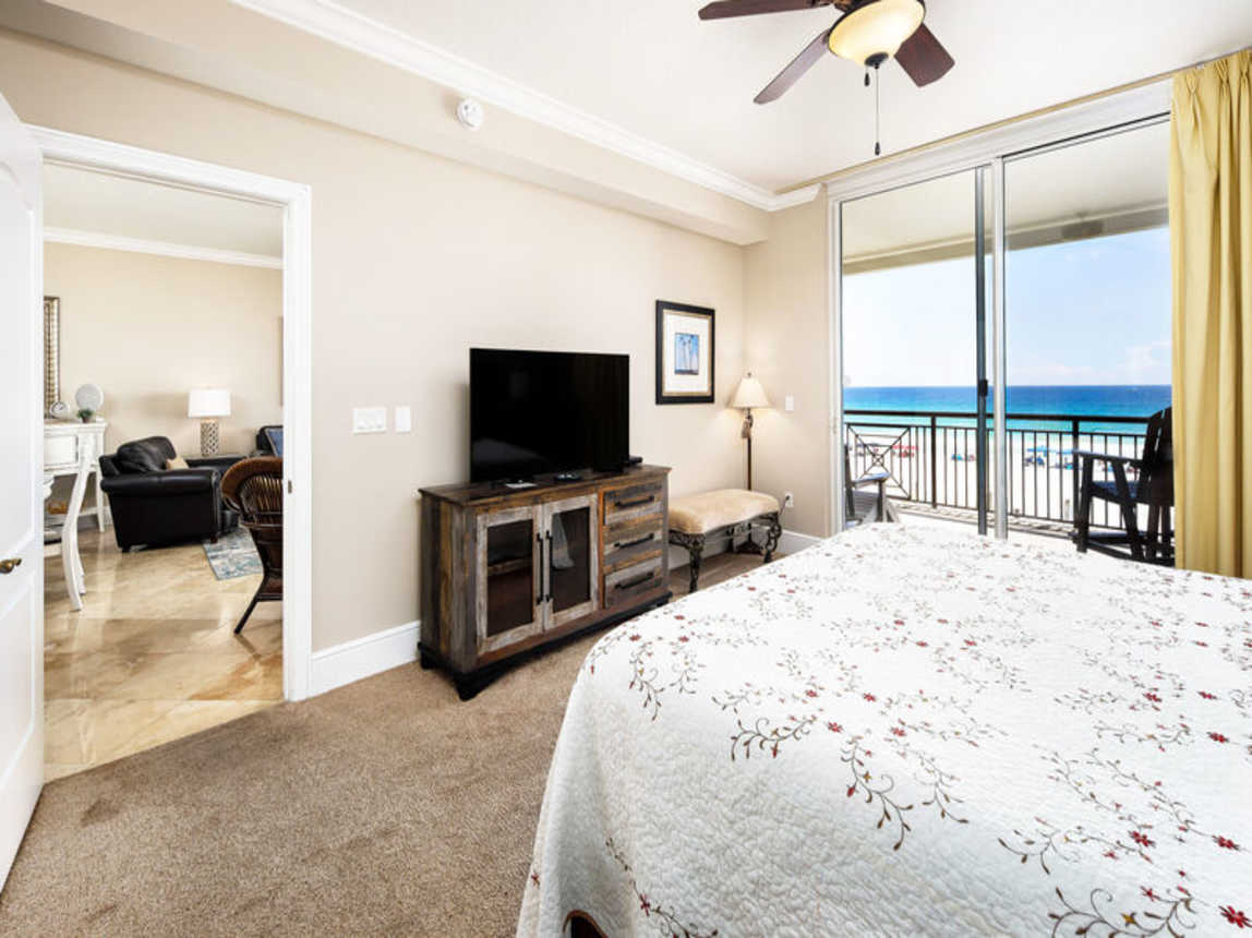 Master Bedroom with Balcony - 
Bella Riva Resort, Okaloosa Island Fort Walton Beach Florida Vacation Rentals