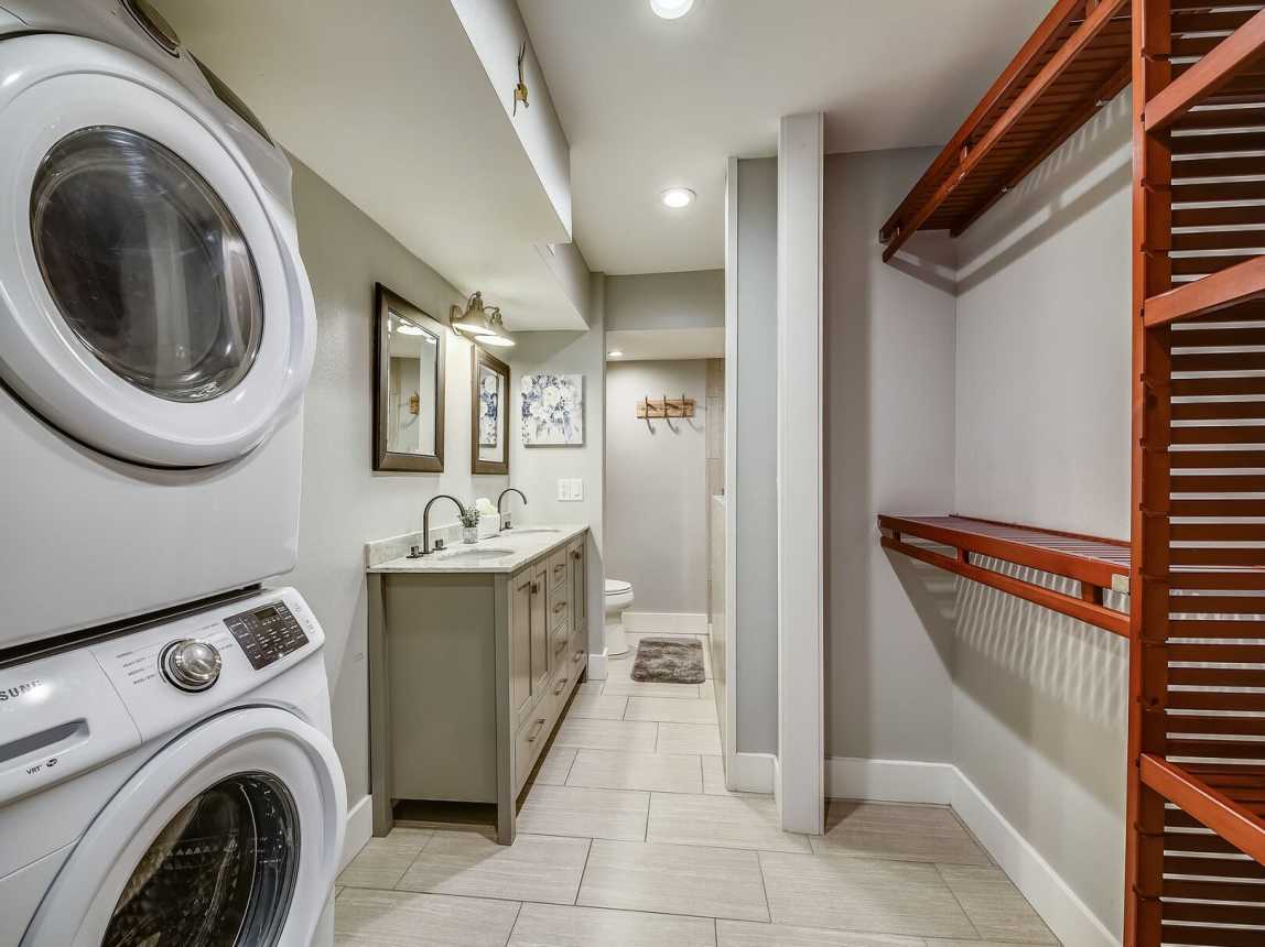 Washer and dryer for guests to use.
