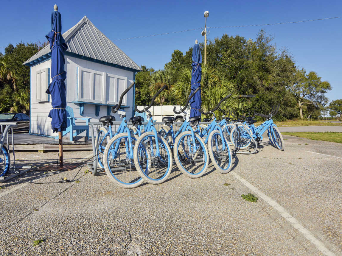 Bikes can be rented for an added cost from the onsite vendor