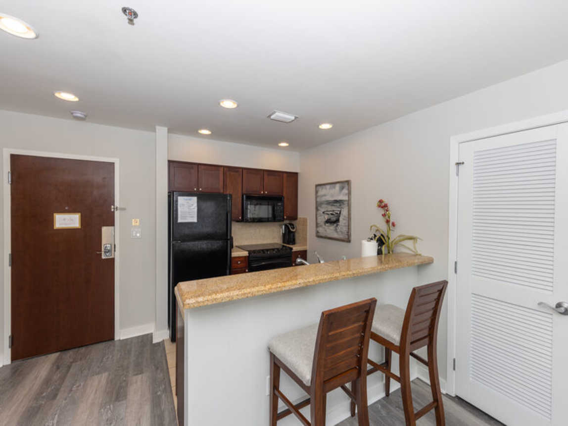 Open bar area with seating