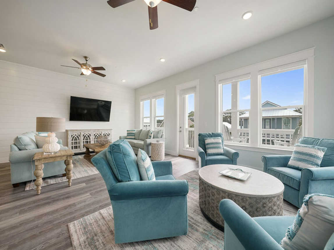 Dusk Til Dune - Gorgeous Vacation Rental Beach House with Elevator, Golf Cart, Community Pool, and Ocean Views from Rooftop Patio in Dune Allen Beach, Florida - Bliss Beach Rentals