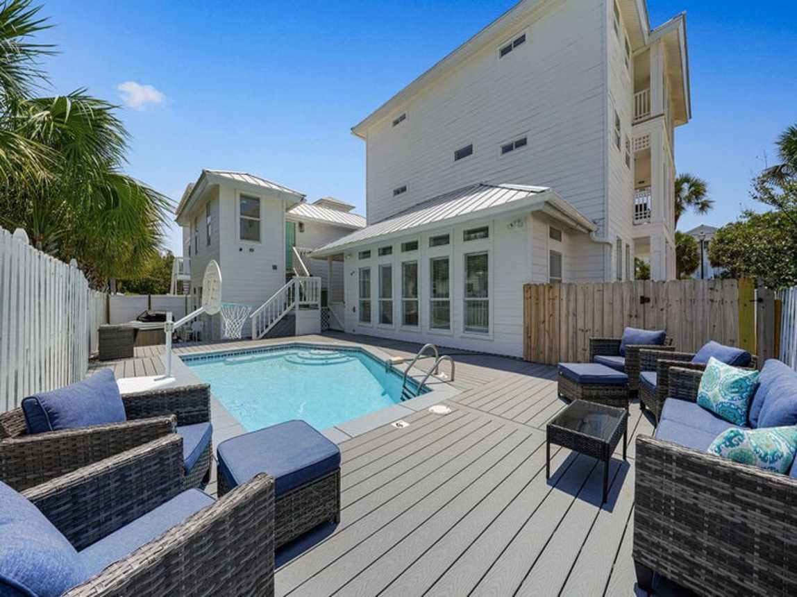 Lazy Bones - Luxury Beach Vacation Rental House with Private Pool, Hot Tub, and Wraparound Balconies in Crystal Beach, Florida - Five Star Properties Destin/30A