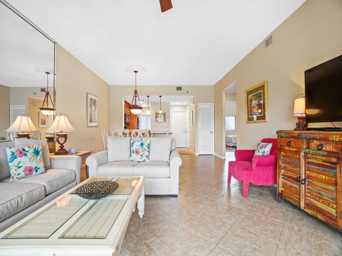 View from patio of the entire living area. Plenty of room for everyone.