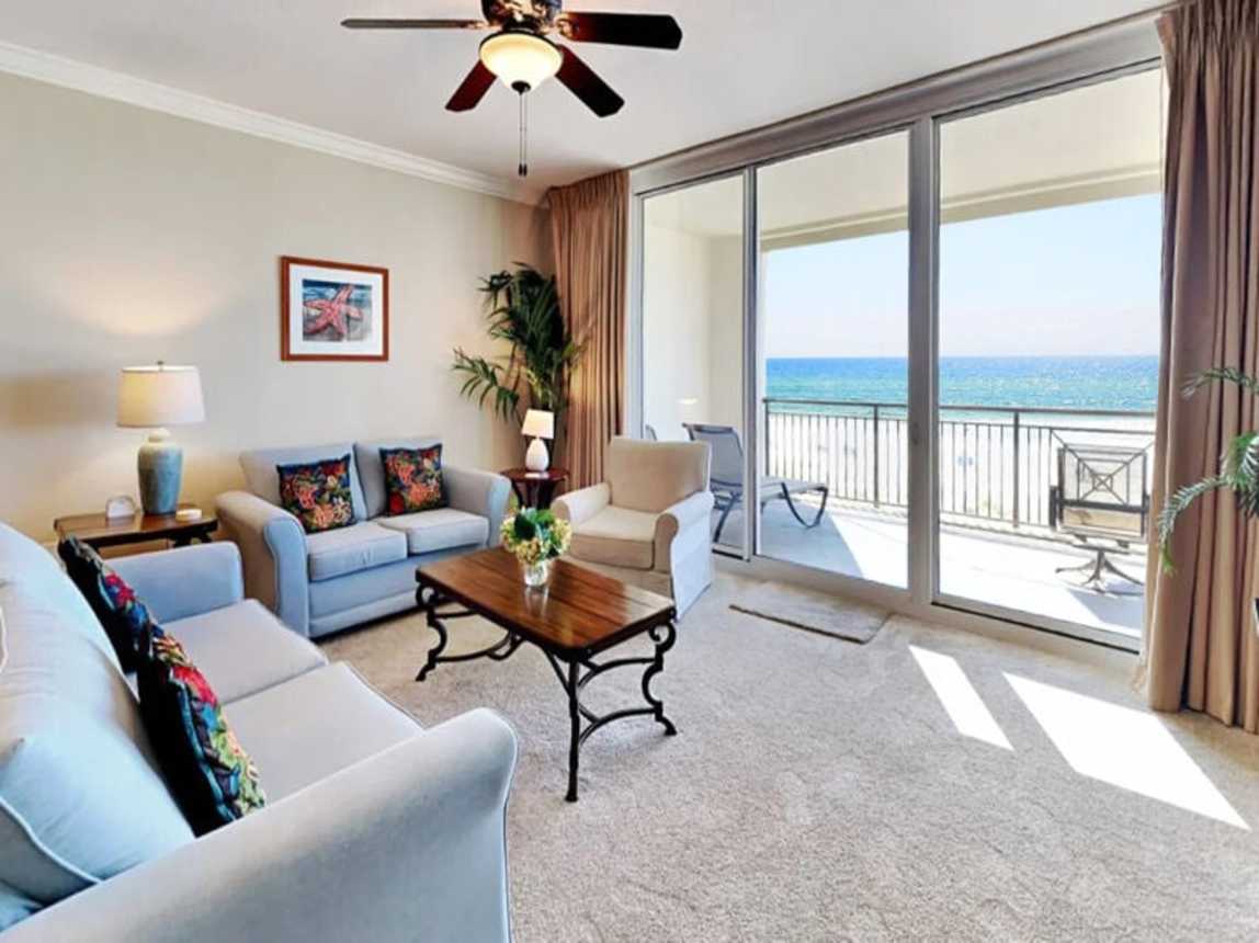 Living Room - Bella Riva Resort Unit 205, Okaloosa Island Fort Walton Beach Florida Vacation Condo Rentals by Sunset Resort Rentals