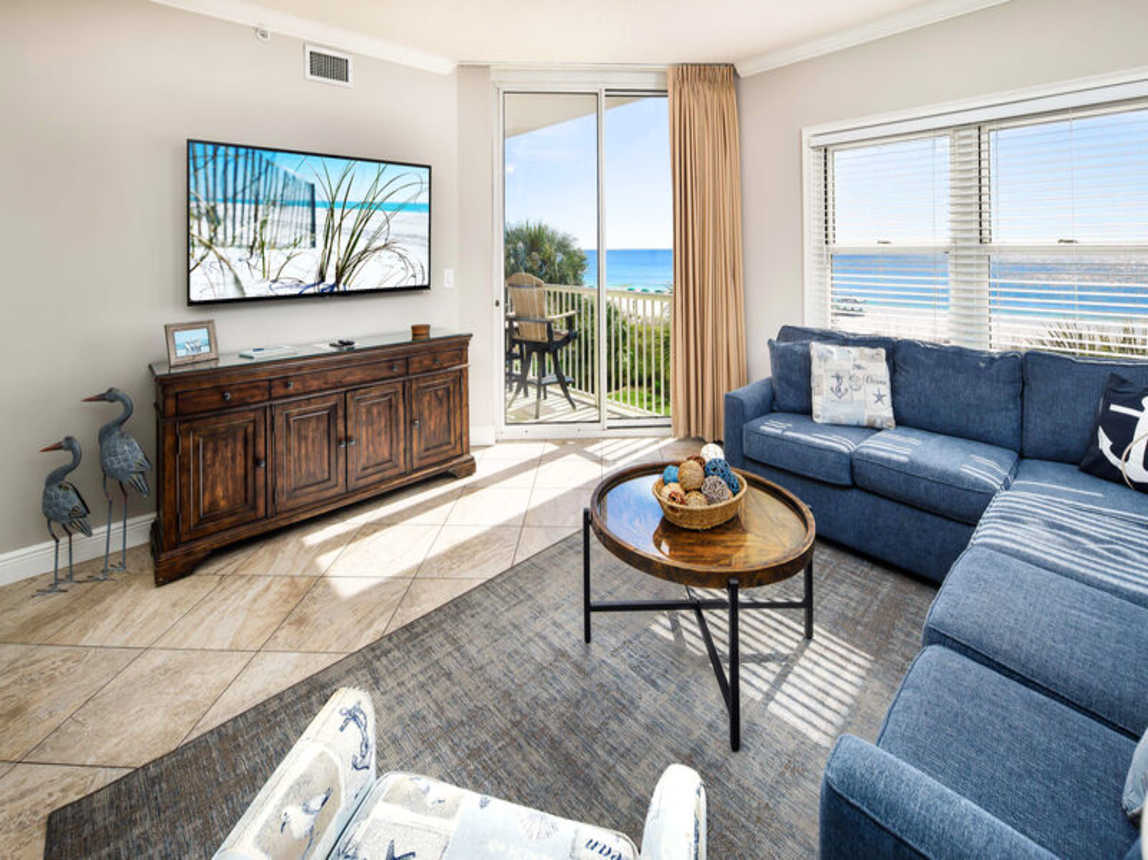 Living Room - Waters Edge Resort Unit 304 Okaloosa Island Fort Walton Beach Vacation Rentals by Sunset Resort Rentals