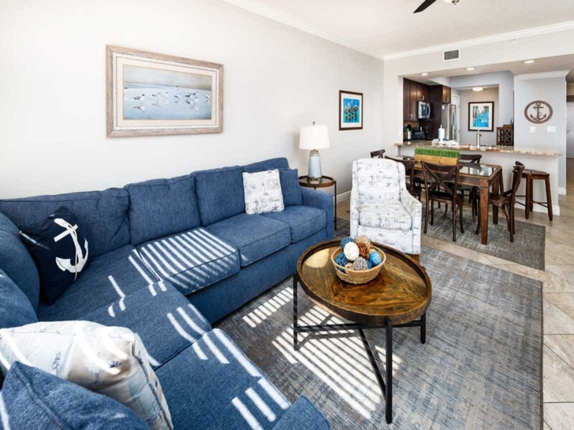 Living Room - Waters Edge Resort Unit 304 Okaloosa Island Fort Walton Beach Vacation Rentals by Sunset Resort Rentals