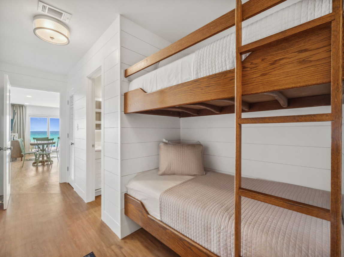 The 2nd sleeping quarters are our hallway bunk beds, just perfect for the younger ones.