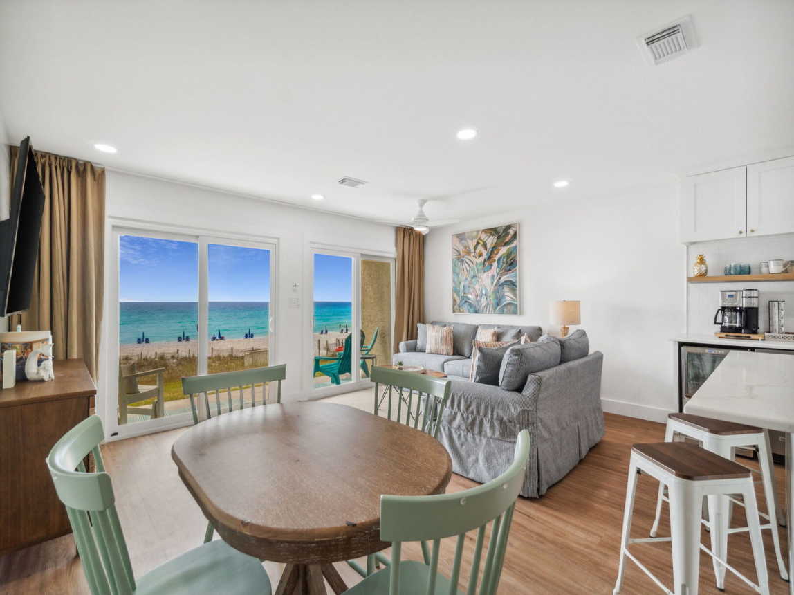 Enjoy a meal in or a friendly board game. Cozy Seating for 4.