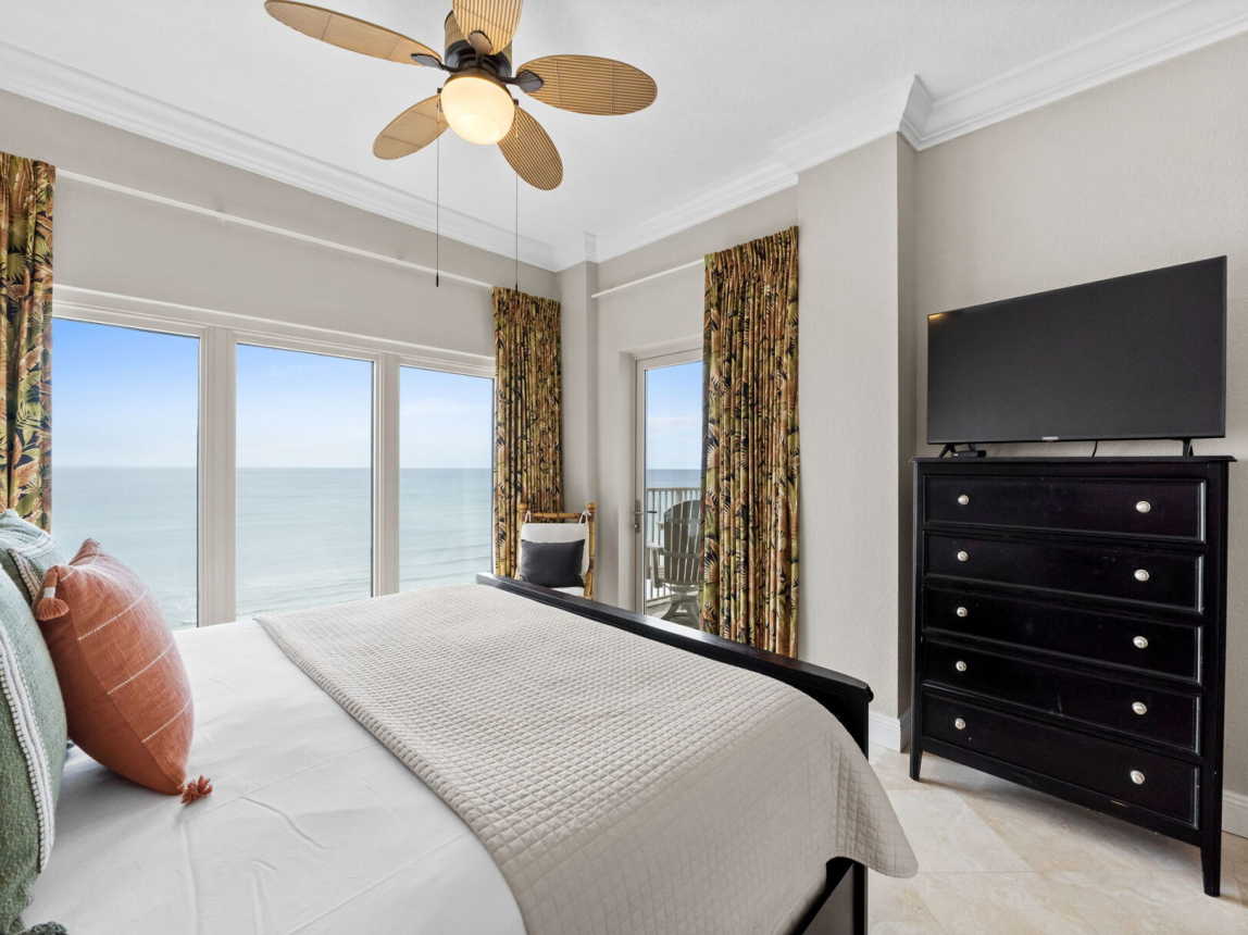 Master suite with private access to balcony and beautiful floor to ceiling windows to enjoy the beautiful waters.