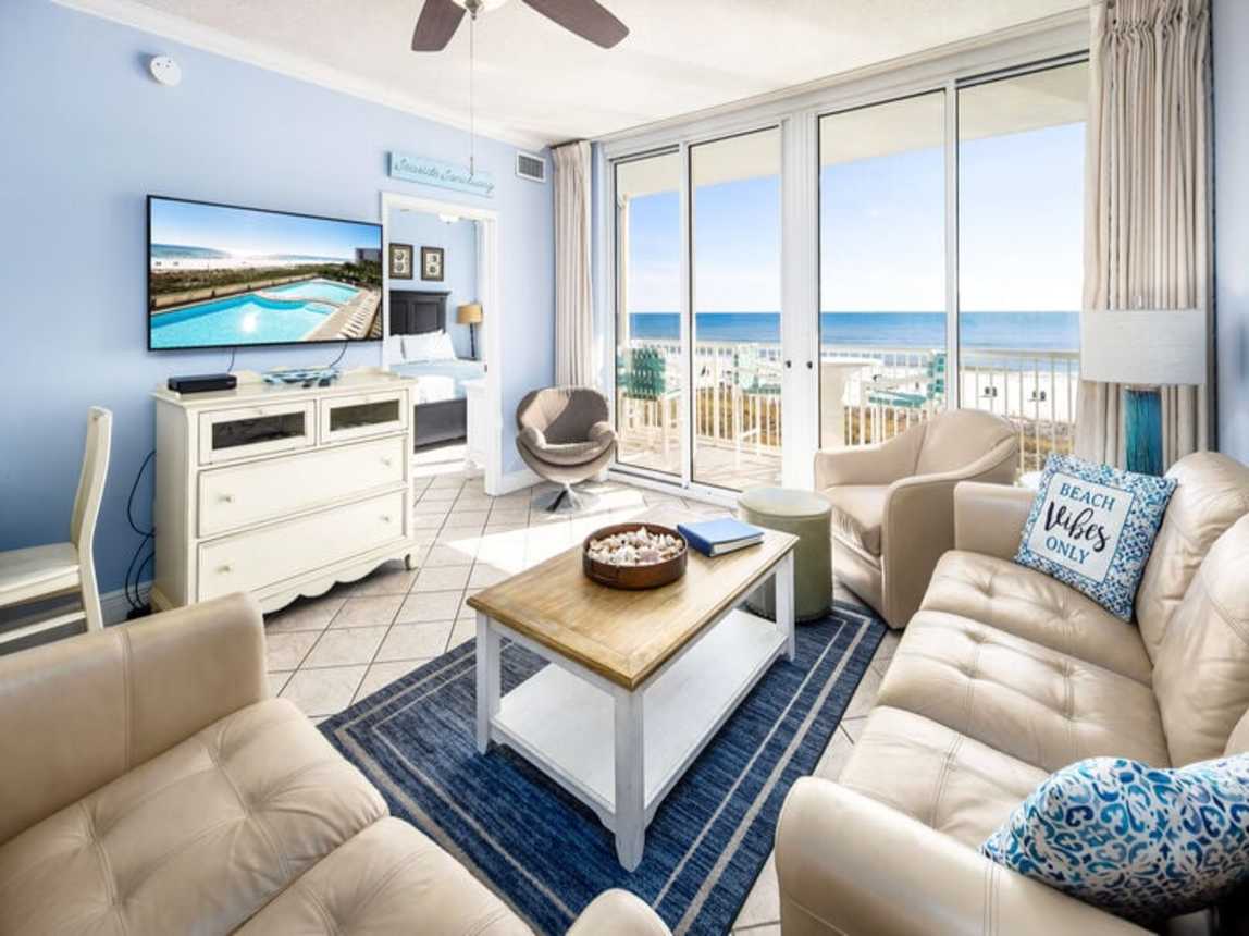 Living Room - Waters Edge Resort Unit 311 Okaloosa Island Fort Walton Beach Vacation Rentals
