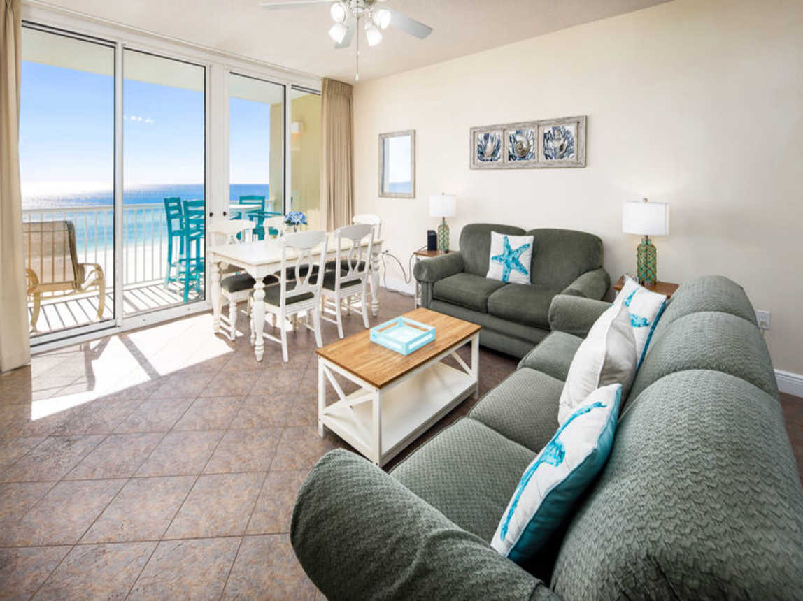 Living Room - Waters Edge Resort Unit 510 Okaloosa Island Fort Walton Beach Vacation Rentals
