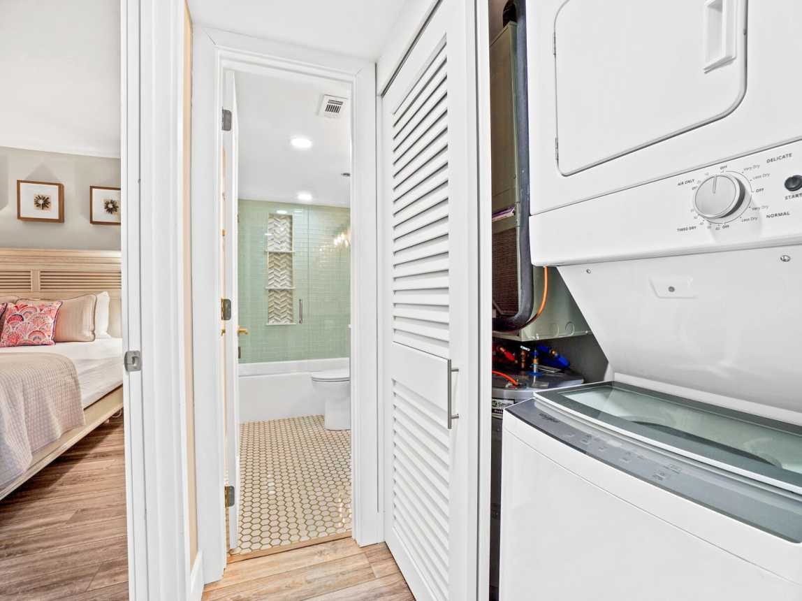 Laundry area in common area hallway.