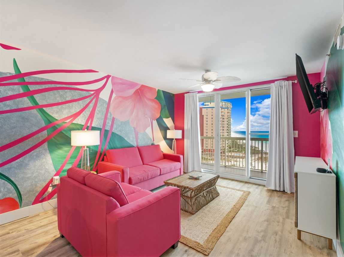 Nice view from the living room with comfortable 
seating.