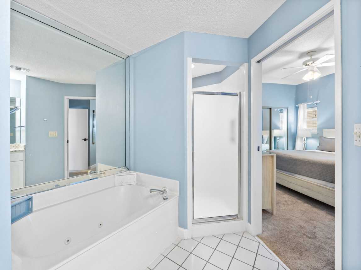 Tub and step in shower