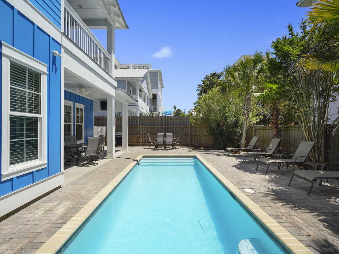 Casa Azul - Near Beach Vacation Rental House with Private Pool and Golf Cart in Miramar Beach, Florida - Five Star Properties Destin/30A