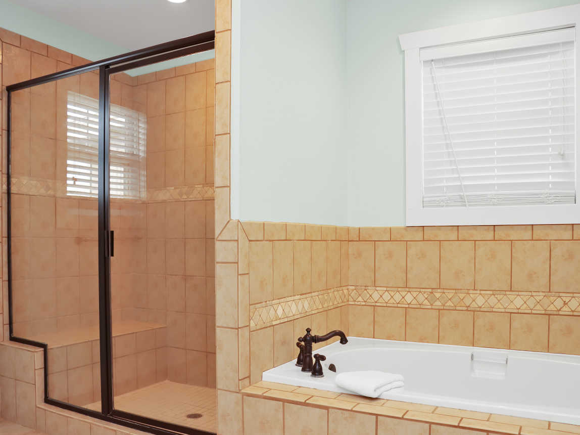 Bedroom 1 - Master Bath Shower and Tub