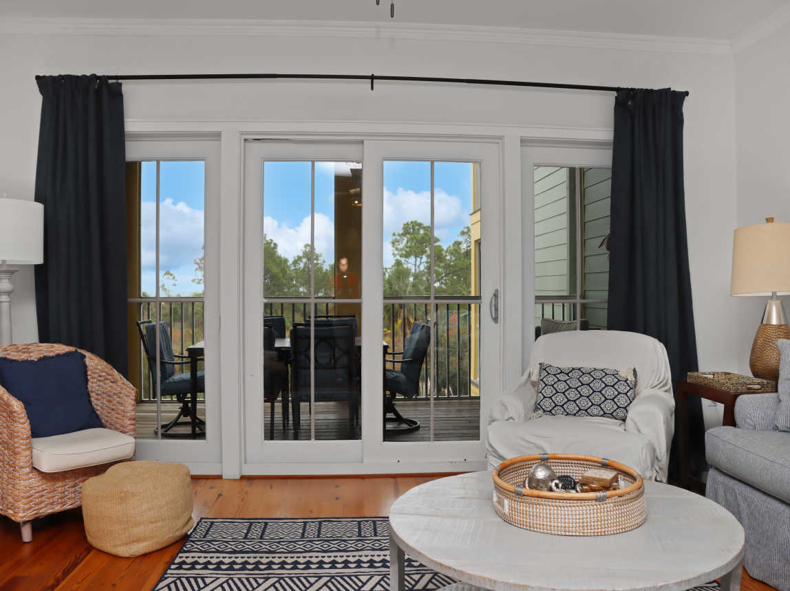 Living Room with Beach Front Deck