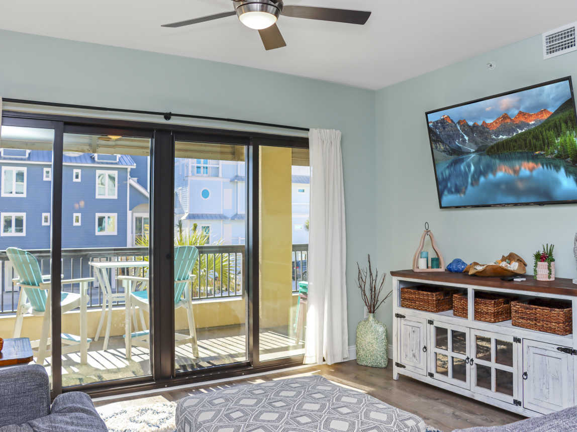 Living Room with Deck and TV