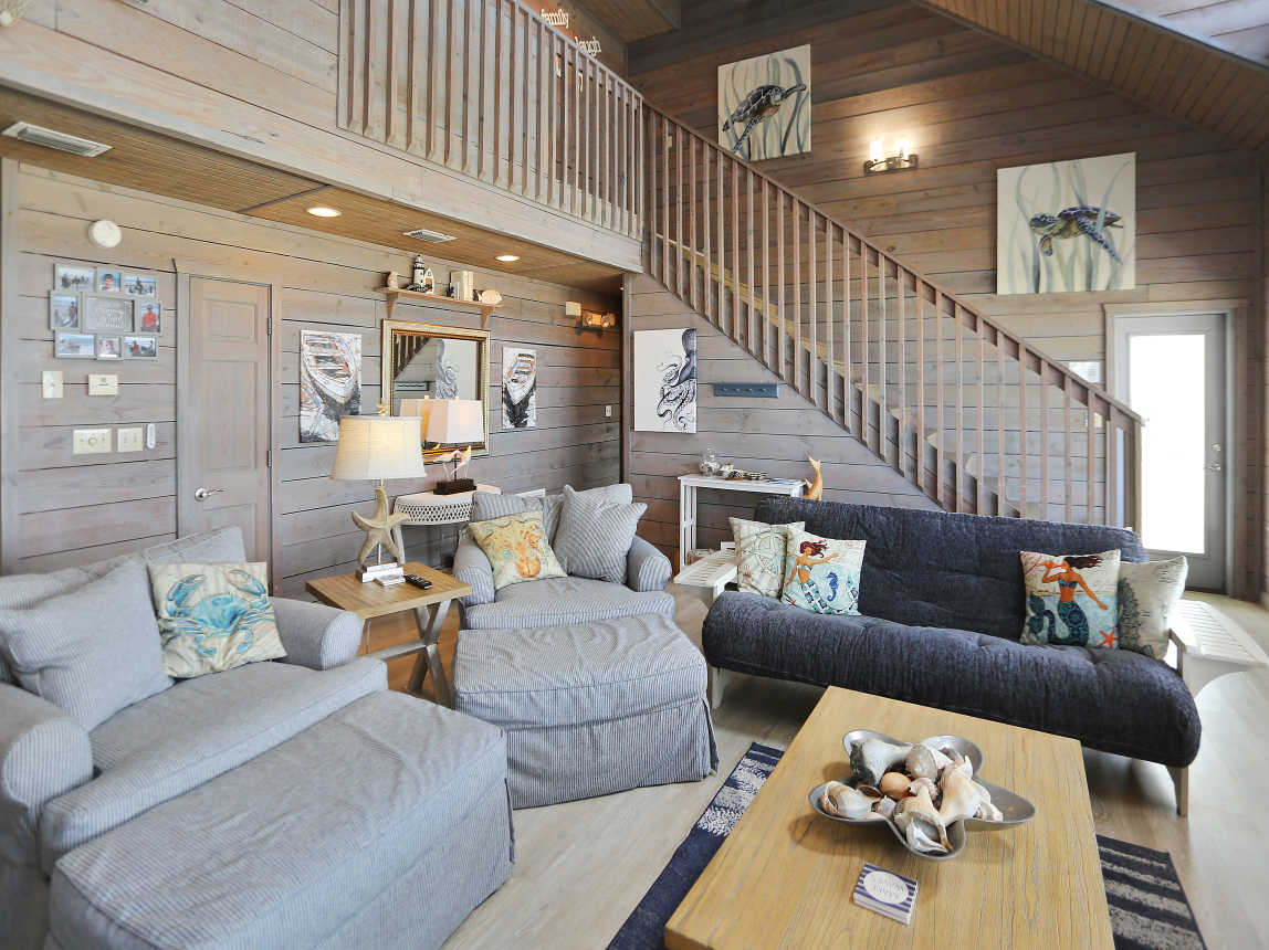 Living Room with Stairs