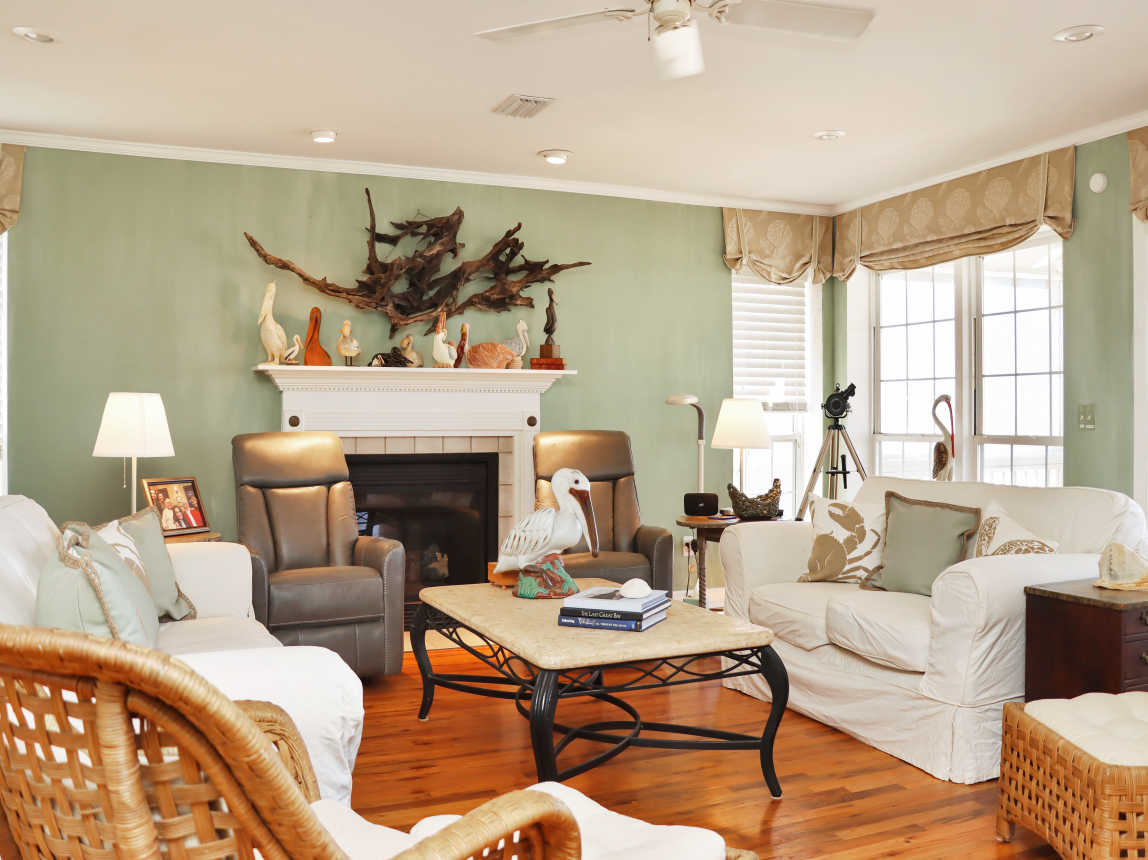 Beachfront Living Room with Plenty of Seating
