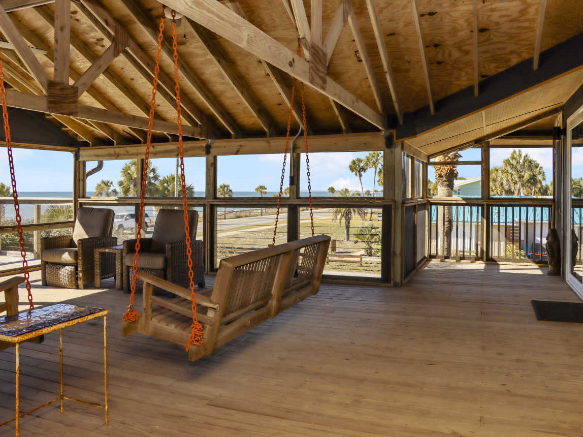 View Down Mexico Beach from Screened Deck