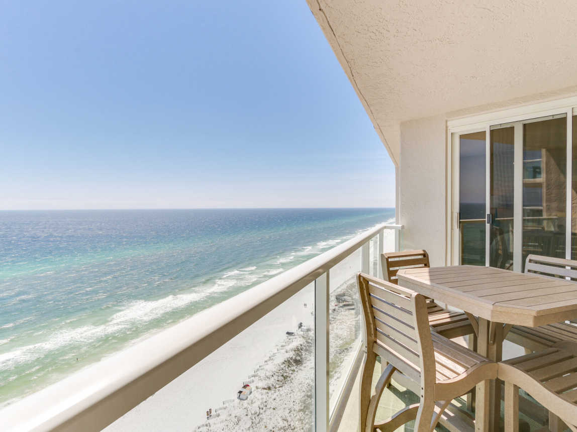 Balcony looking toward the west.