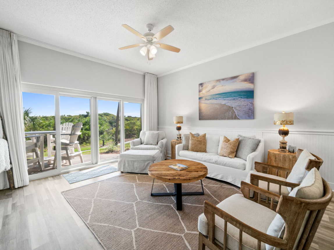 Garden Patio Setting. Spacious Living Room with tv, internet and cable.