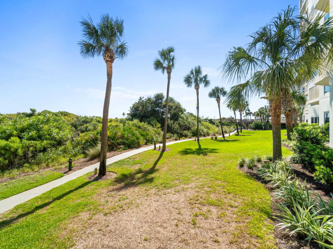 Enjoy the ease of a ground-floor patio with direct access to the beach boardwalk.