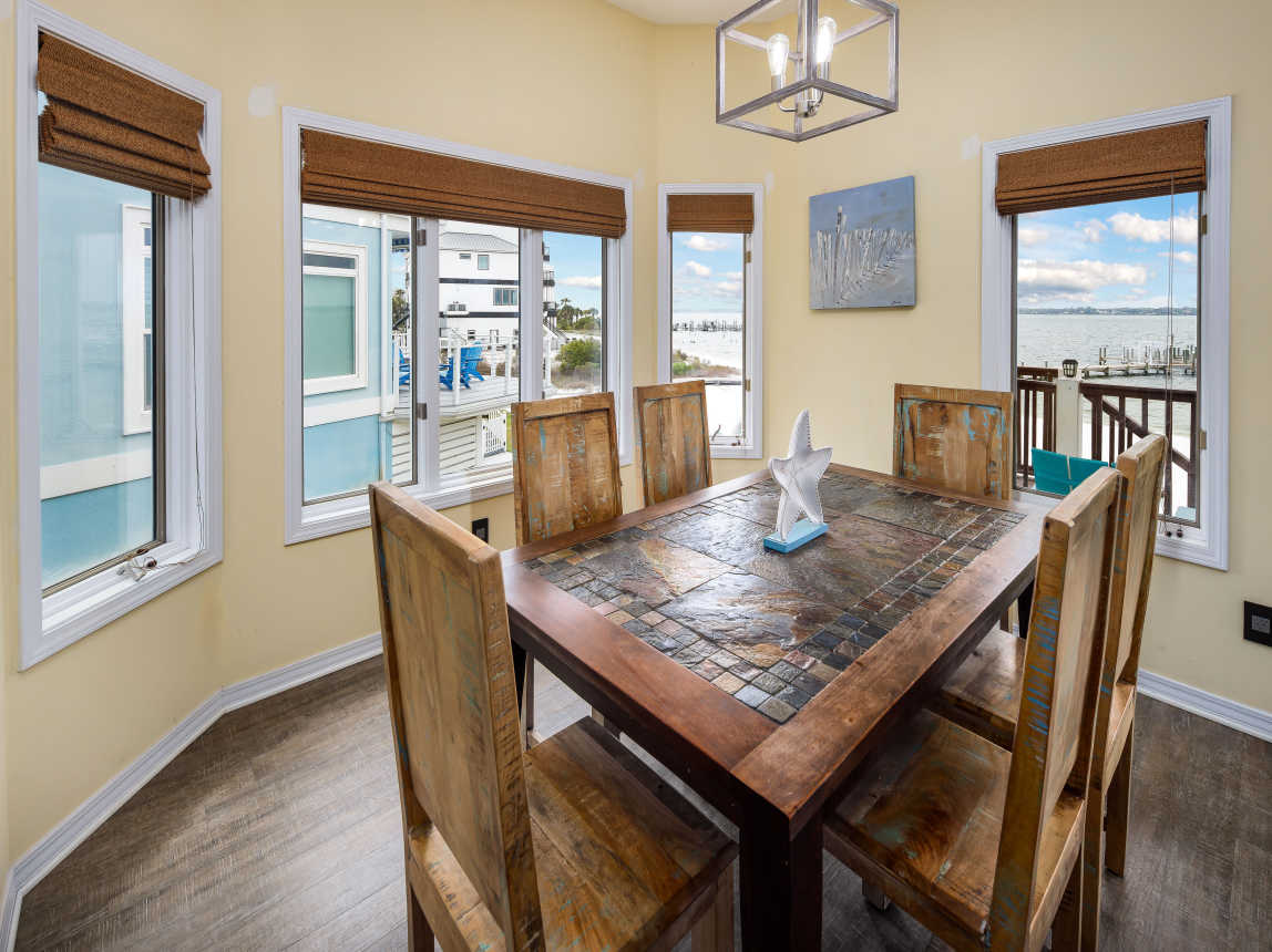 Dining table with seating for six