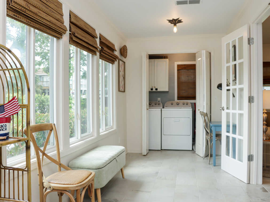 Front Sunroom with Laundry Closet