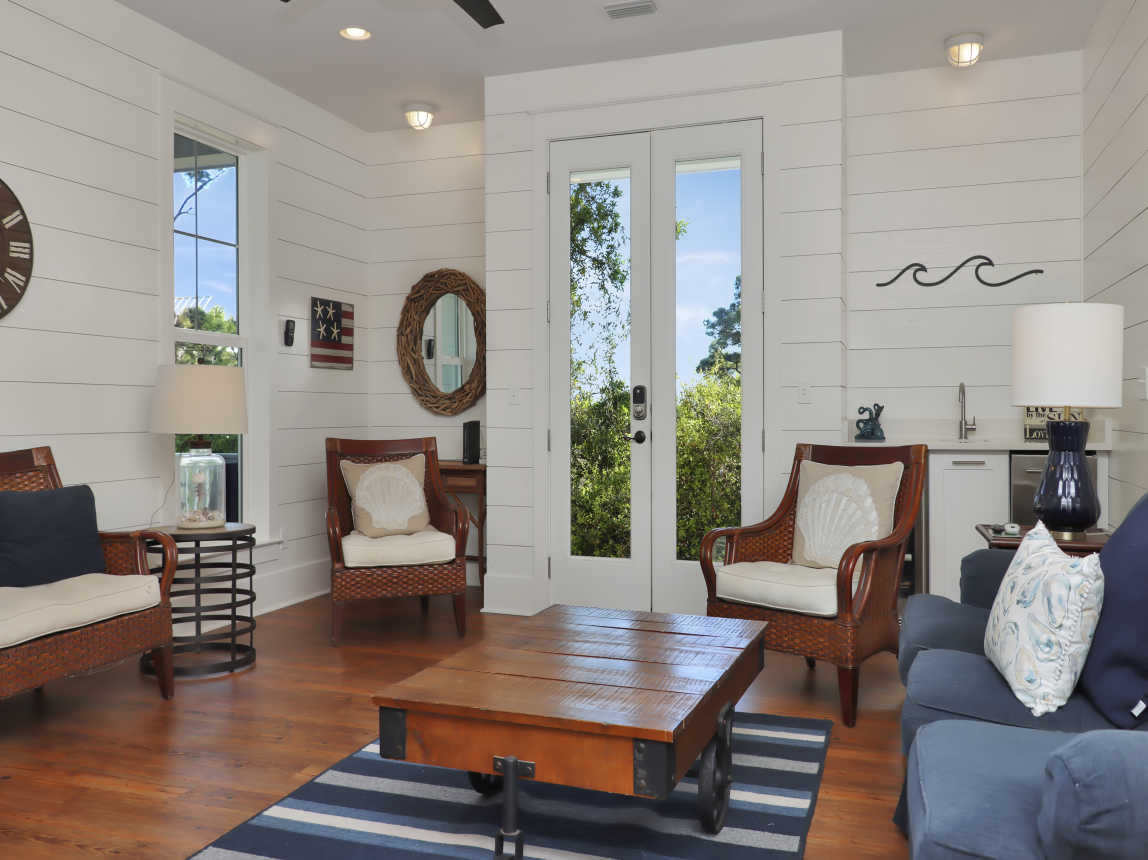 Sitting Area with Access to Outdoor Shower