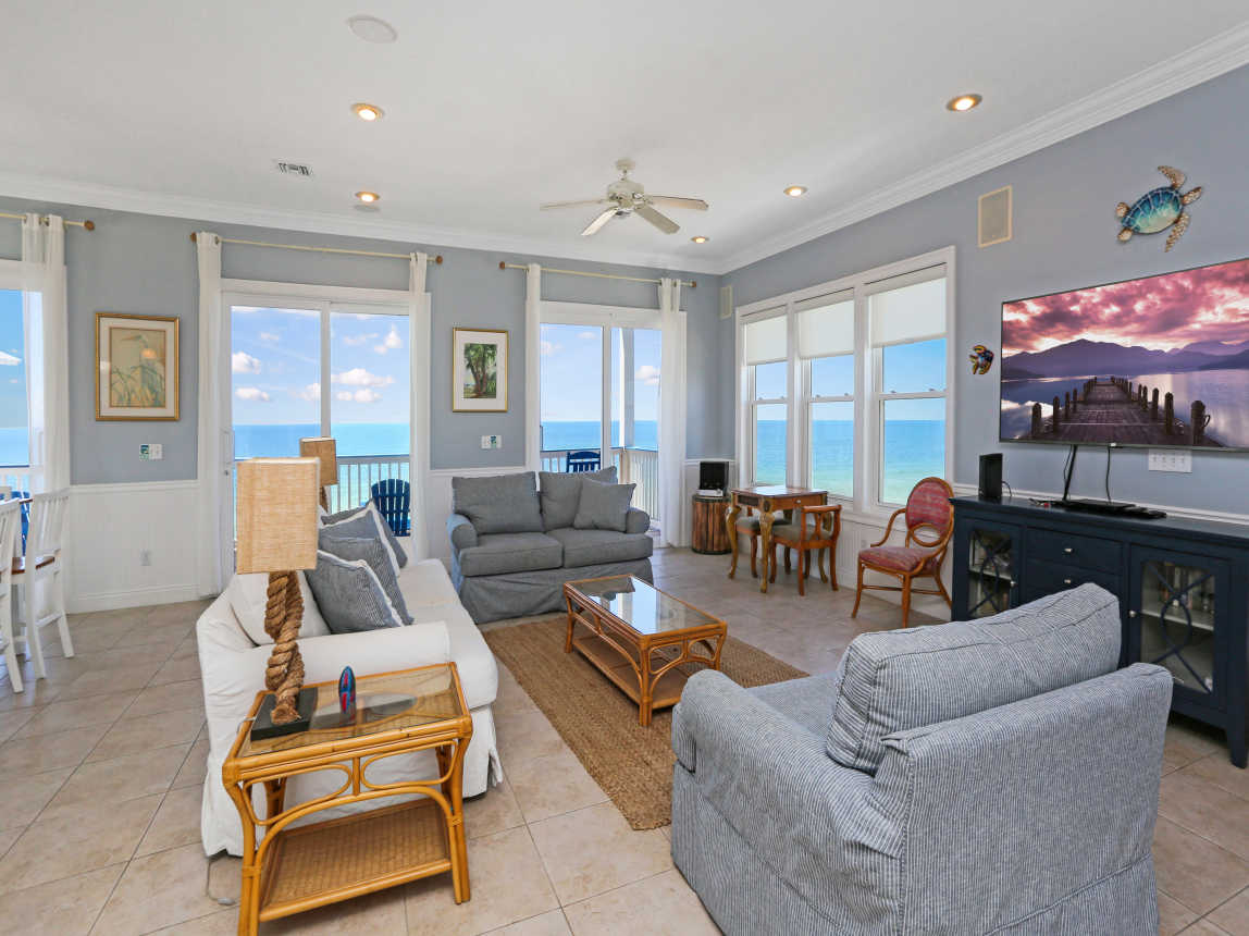 Gulf Front Living Room on Second Floor