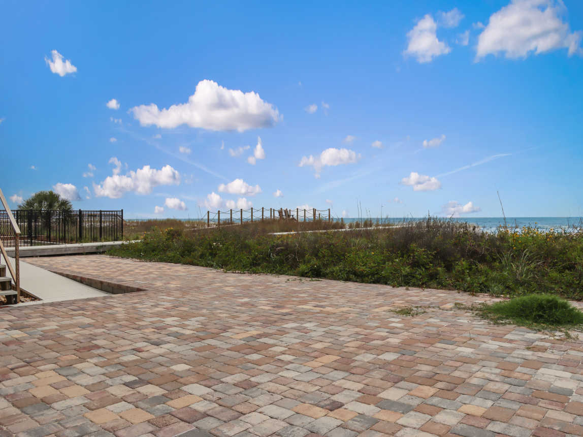 Pavered Patio on Beach Side