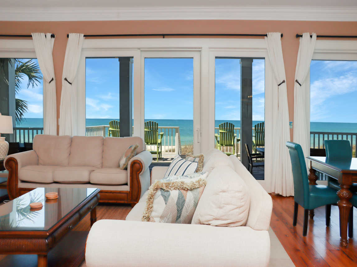 Living Room View onto Beachfront Deck