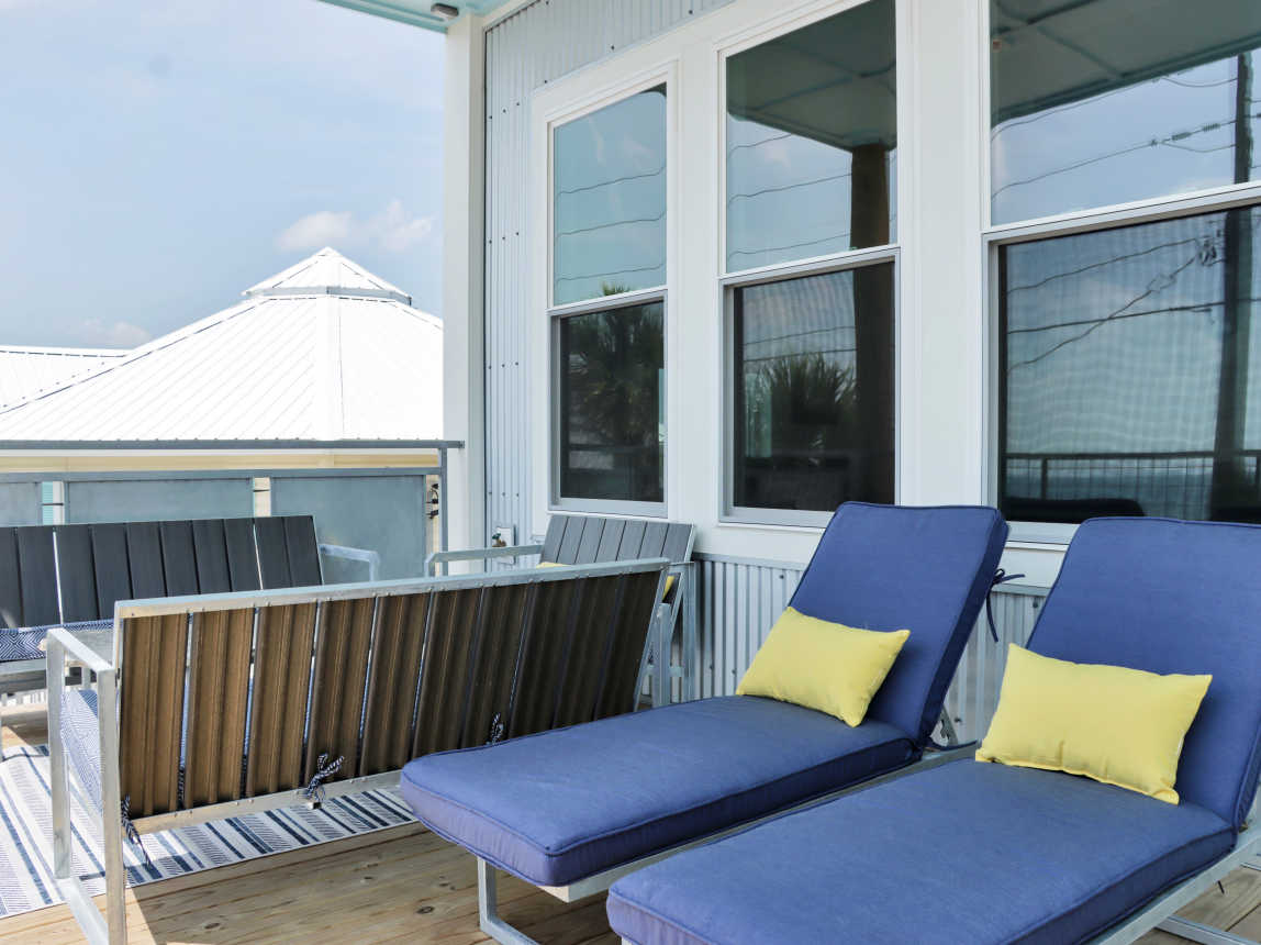 Loungers on Beach View Deck