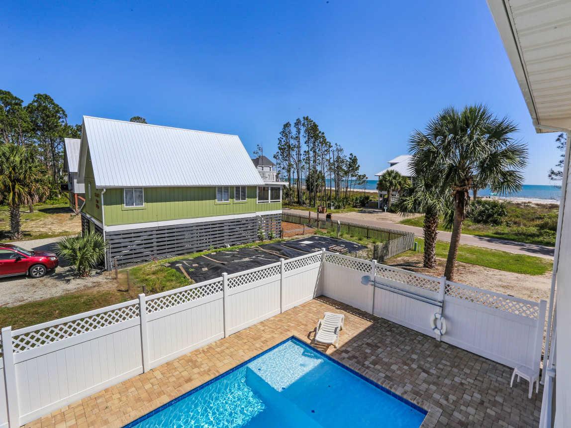Roadside Deck - View of Pool & Beach
