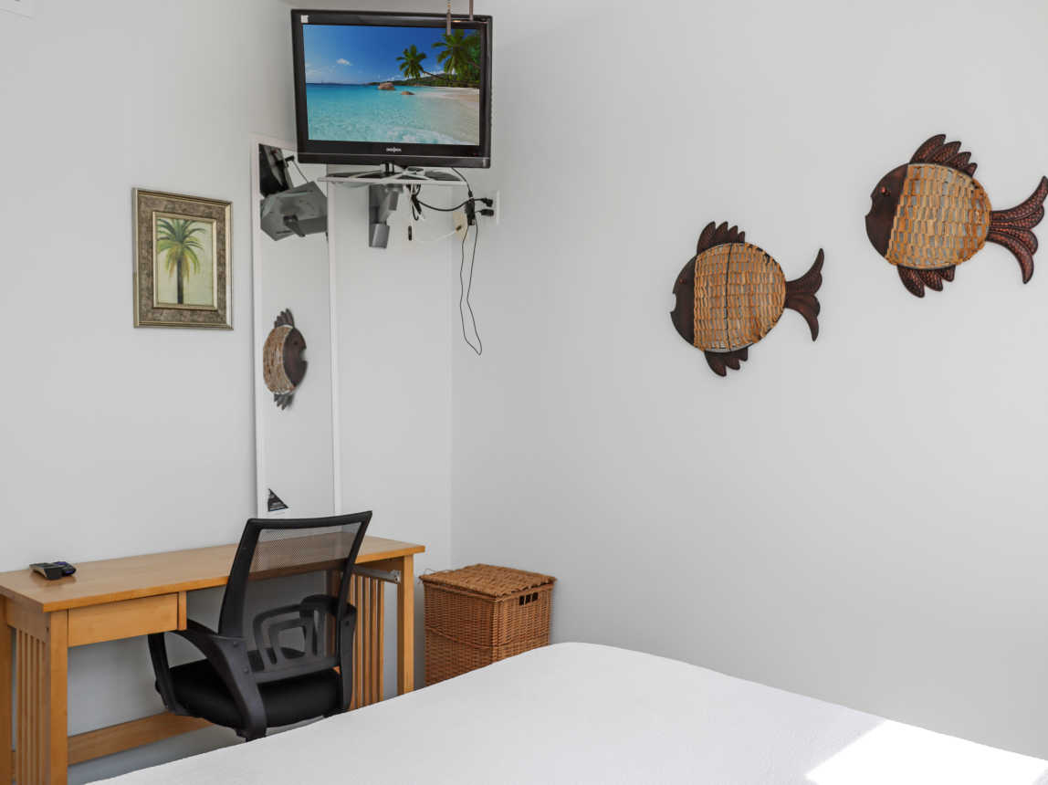 Bedroom 1 with Desk and TV