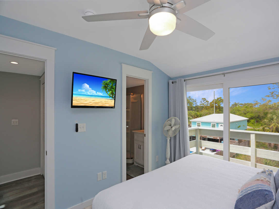 Bedroom 1 with Master Bath and TV