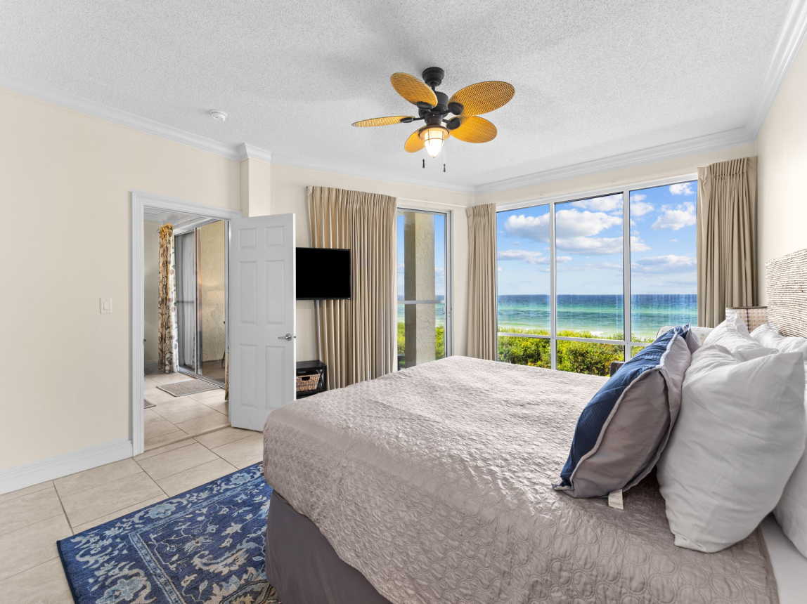 Primary King Suite - Gulf Front Patio Access + Flat-Screen TV